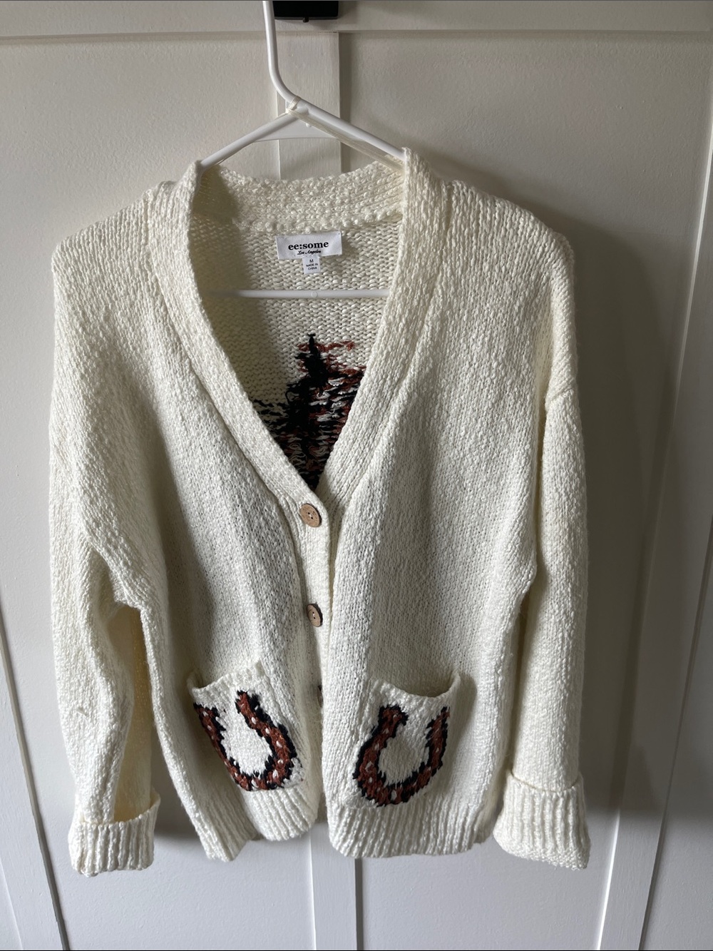 Cream Horse-Graphic Women's Sweater